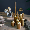 Gold plated metal candle holder for weddings and elegant decoration