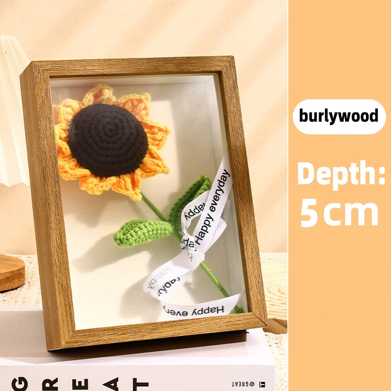 Transparent floating photo frame with dried flowers, decorative and handmade - vue 9 sur 10