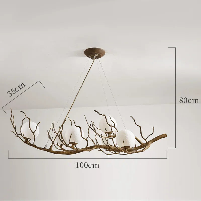 Retro decorative LED tree branch pendant chandelier