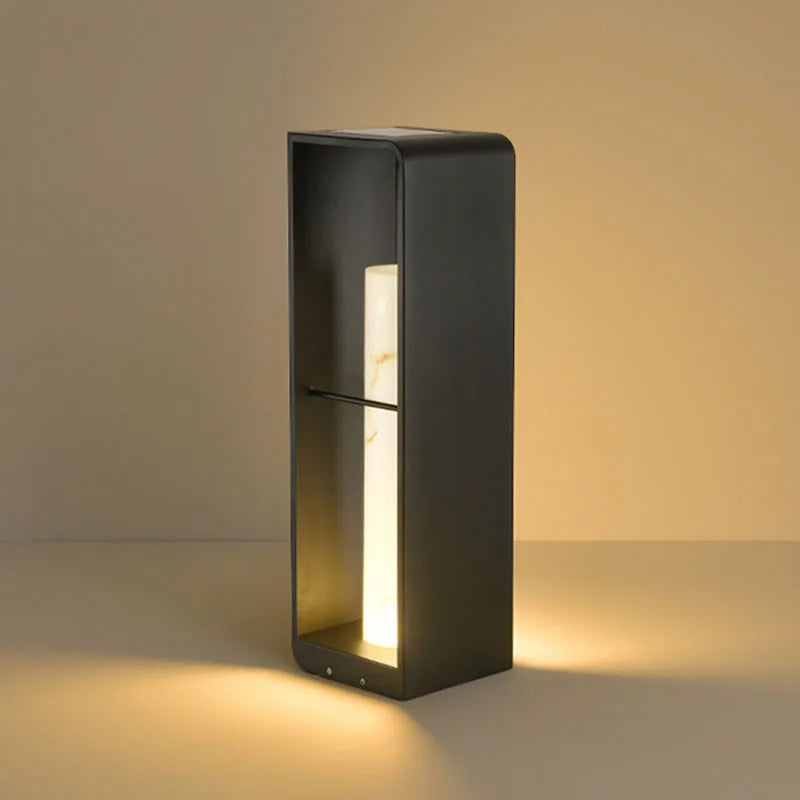 Luxury solar LED garden lamp with waterproof marble finish - vue 5 sur 9