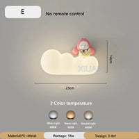Nordic children's LED wall light with animal, moon and sun designs