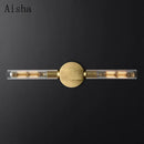 Retro double head minimalist glass wall light with stripes