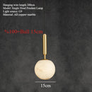 Minimalist and creative round marble all-copper chandelier