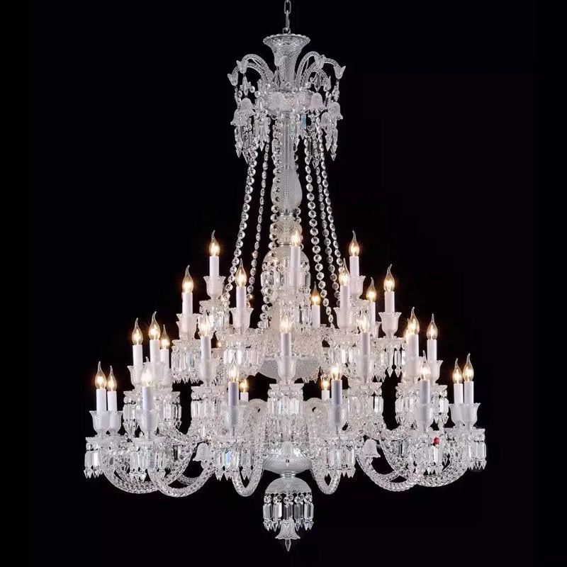 Transparent crystal chandelier for elegant and refined lighting