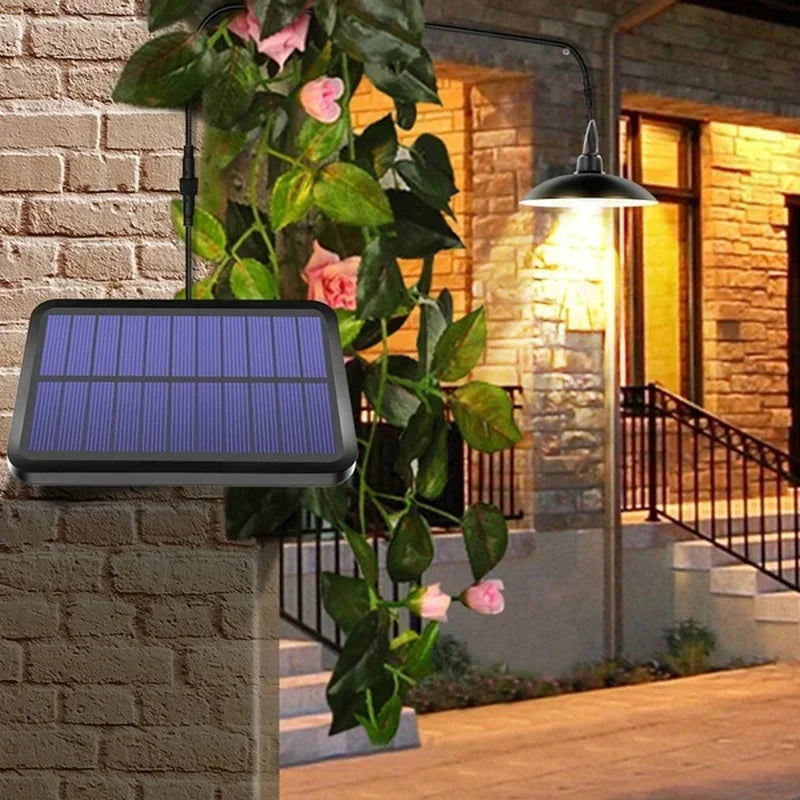 Outdoor solar pendant light waterproof LED lamp with decorative remote control - vue 3 sur 10