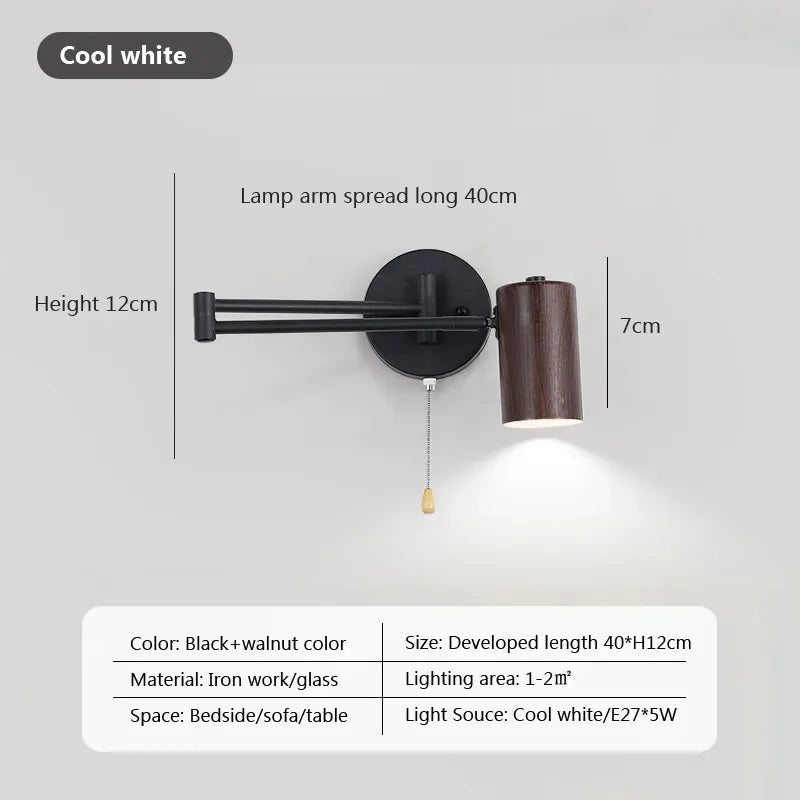 Nordic swivel bedside lamp for reading and study - vue 9 sur 12