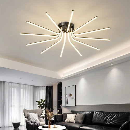 Modern LED ceiling light with remote control for interior decoration - vue 5 sur 12
