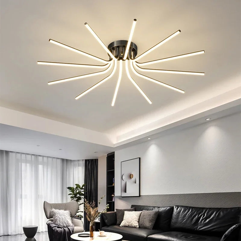Modern LED ceiling light with remote control for interior decoration - vue 4 sur 12