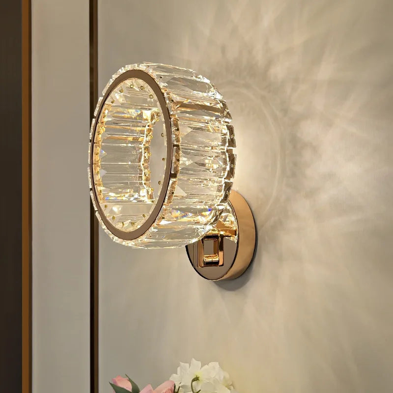 Modern luxury crystal LED wall light