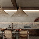 Retro woven bamboo pendant light for Asian-inspired interiors