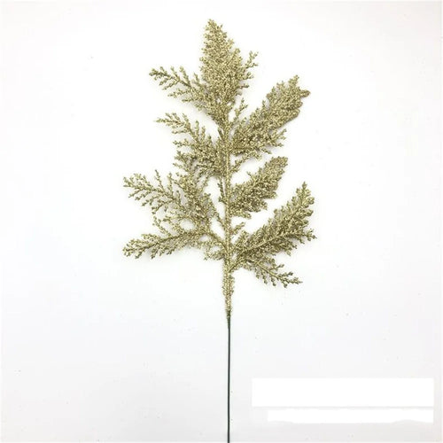 Christmas pine leaves glitter for DIY wreath and tree decoration - vue 10 sur 17