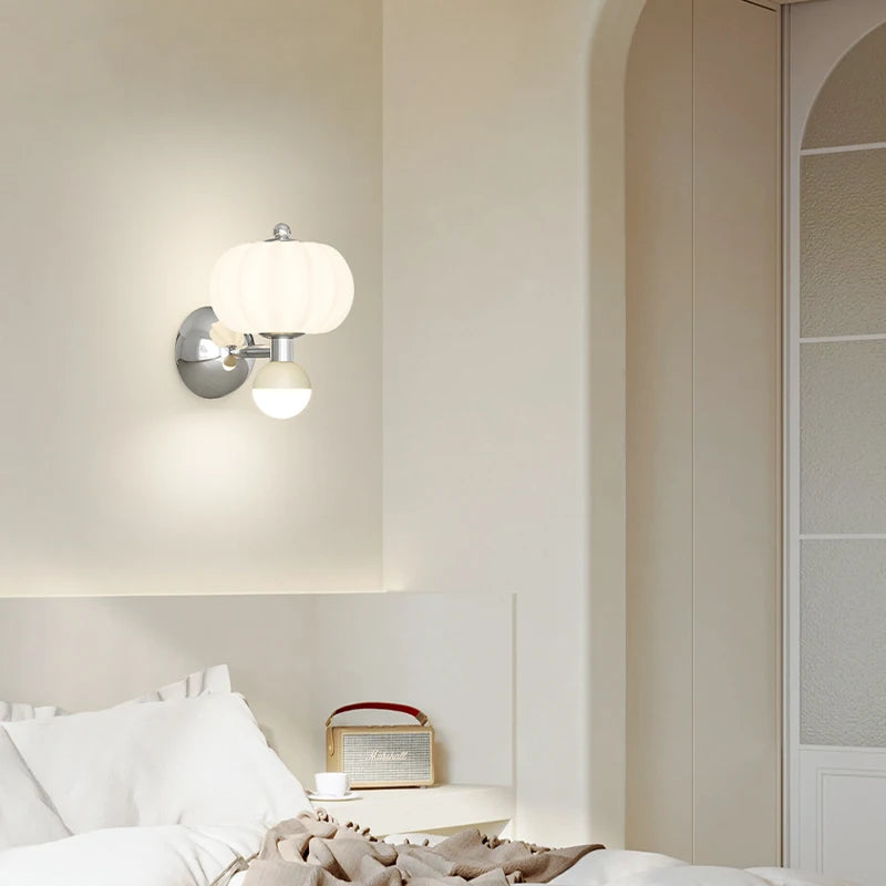 Creative double pumpkin-shaped wall light - vue 3 sur 7