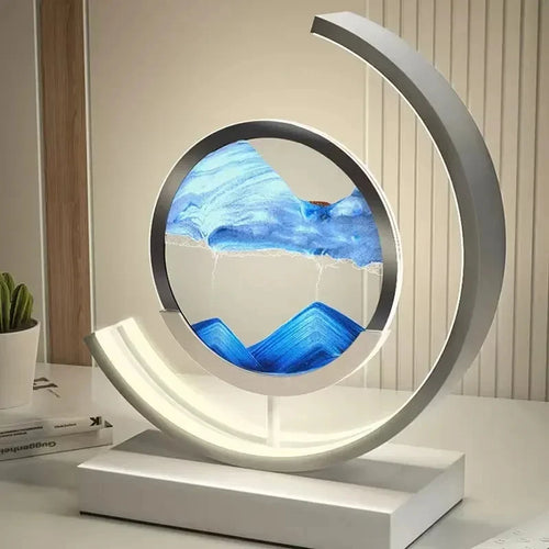 LED sand art table lamp for dynamic interior decoration - vue 4 sur 16