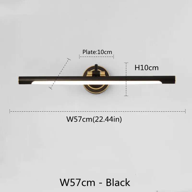 American LED bathroom wall light black bronze vanity lamp modern indoor lighting - vue 9 sur 11