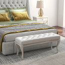 upholstered footboard stool with wooden legs