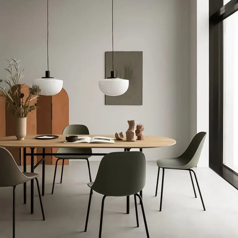 Minimalist glass pendant lamp for study and bedside