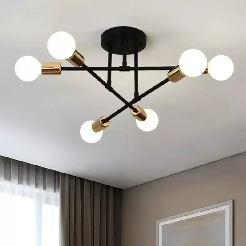 Modern LED chandelier semi-black white gold for living room dining bedroom