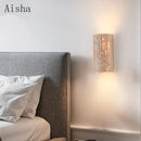 Striped stone wall light for outdoor and retro decor