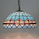 Retro tiffany pendant light baroque pearl stained glass chandelier 16' sea blue brown