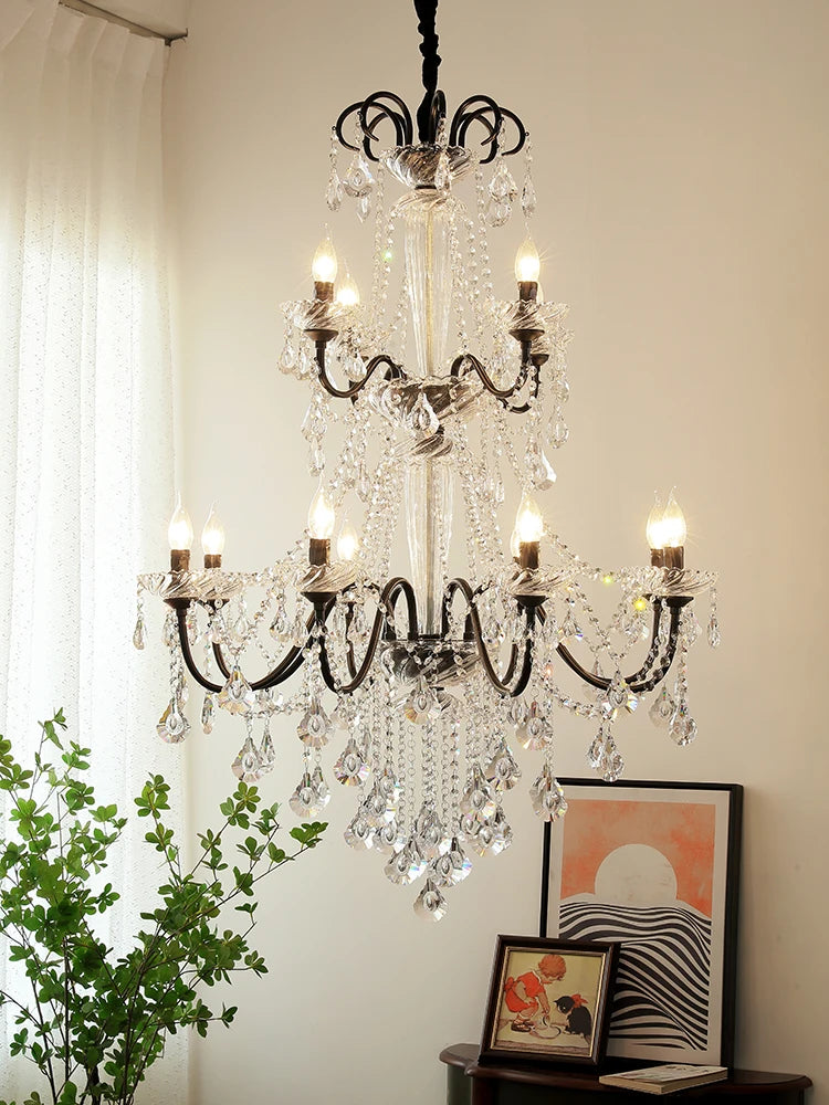 Vintage crystal LED chandelier for elegant lighting
