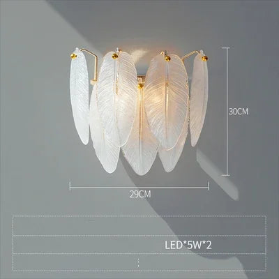 Feather Glass Led Chandelier Pendant Lights Suspension Hanging Lamp for Living Room Bedroom