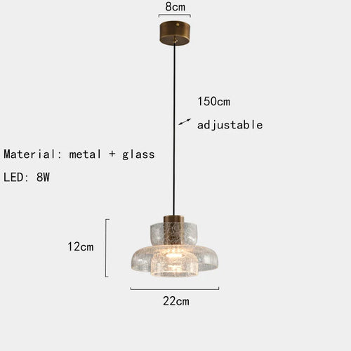 Adjustable creative glass pendant light for indoor lighting - vue 9 sur 12