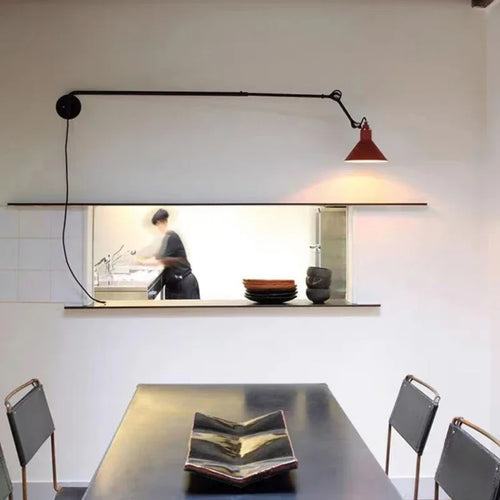 Rotating long arm wall lamp for versatile indoor lighting - vue 3 sur 16