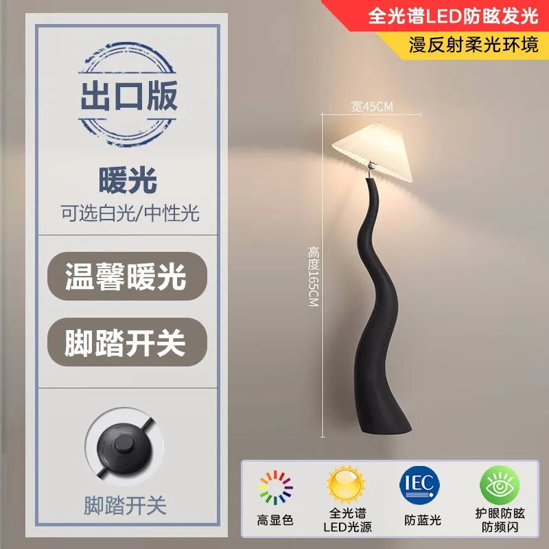 Designer resin LED floor lamp for modern interiors