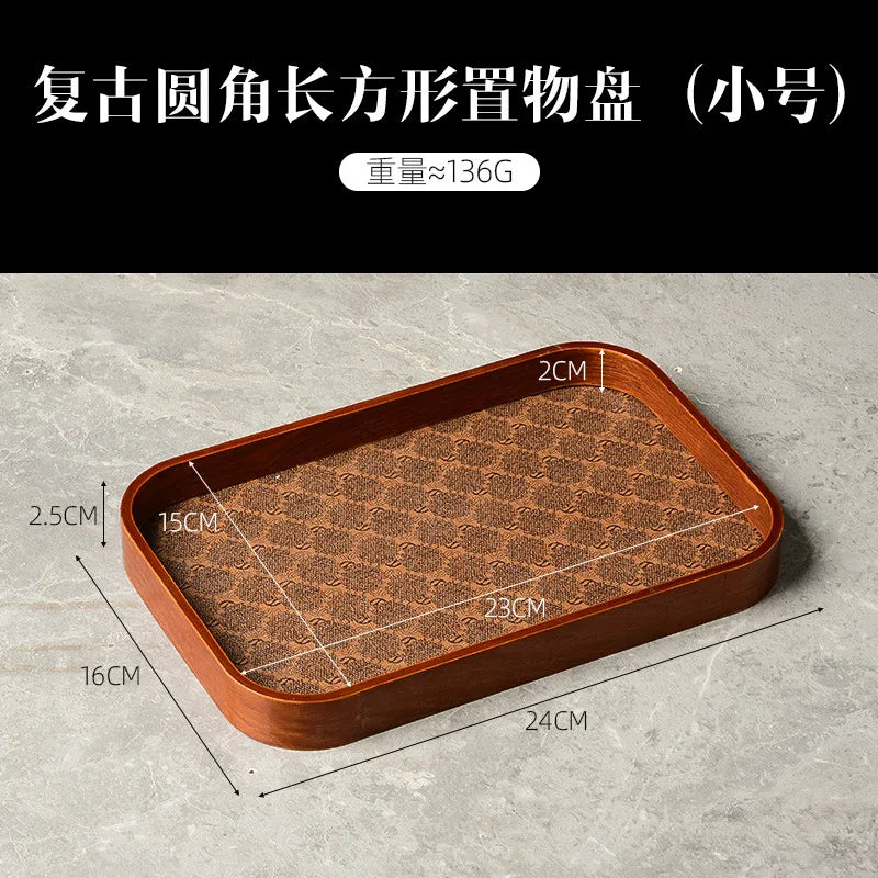 Luxury leather tea tray for decorative storage and jewellery