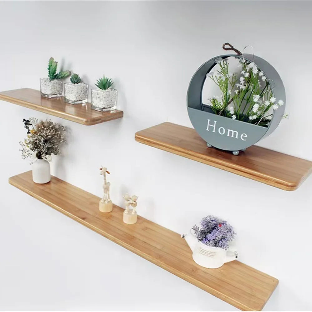 decorative bamboo shelf for storage and organization