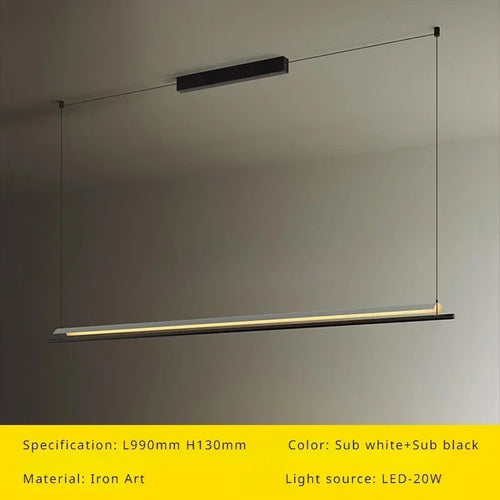 Modern nordic pendant light with long minimalist design - vue 12 sur 12
