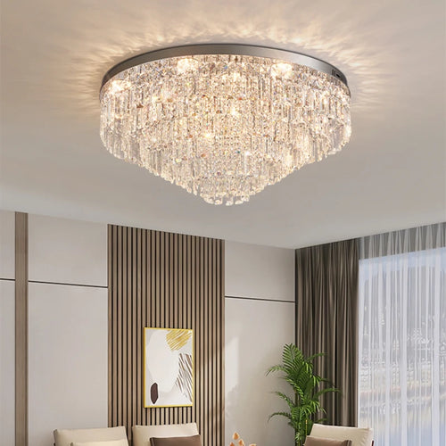 Luxury French style crystal ceiling light simple atmosphere 2024