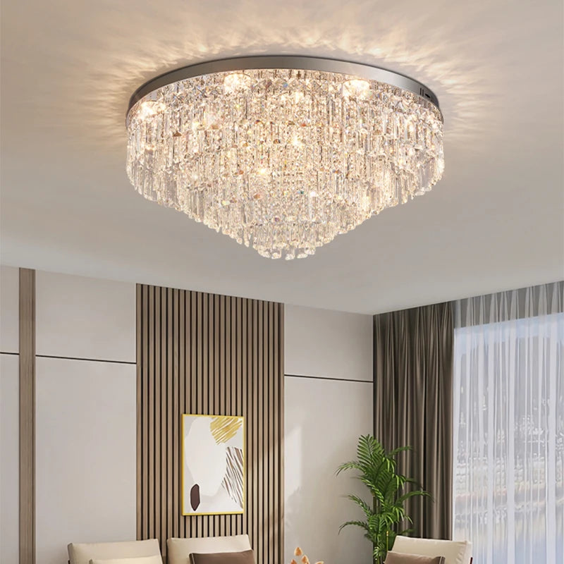 Luxury French style crystal ceiling light simple atmosphere 2024