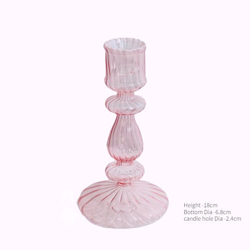 Conical glass candle holder for wedding tables and Nordic decoration - vue 25 sur 28