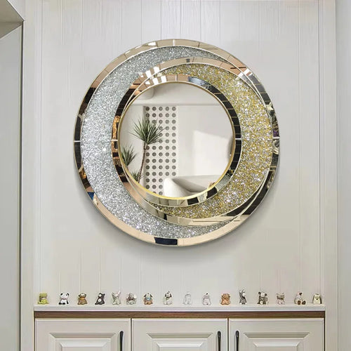 luxury round hanging mirror for home decor - vue 4 sur 6