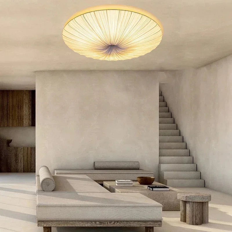 Nordic umbrella pendant light in modern ocean fabric
