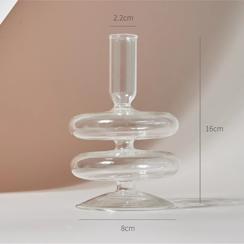 Clear glass candleholder modern nordic home decor - vue 24 sur 31