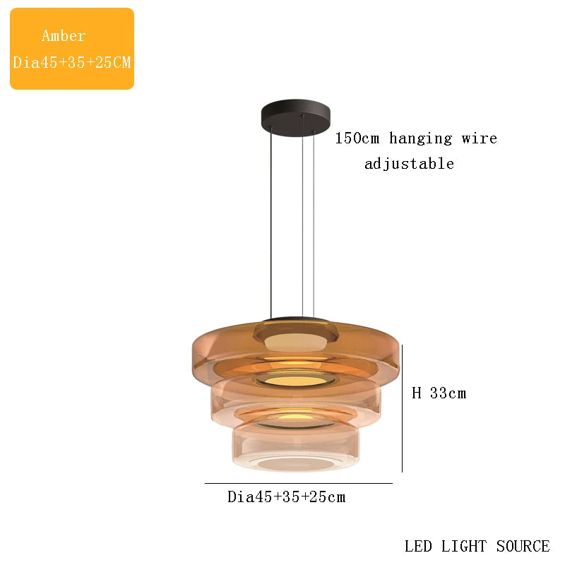 Levels series glass pendant light for modern decor - vue 11 sur 24