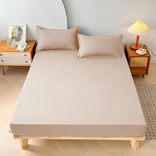 1PC Plain Color Waterproof Mattress Cover,Polyester Material, Thin Breathable,Bedroom，Four Seasons Apply - vue 10 sur 13