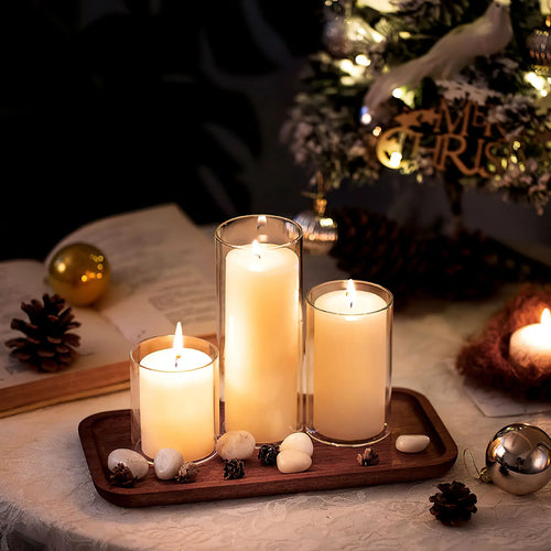 Set of 3 clear glass tealight holders - vue 7 sur 7