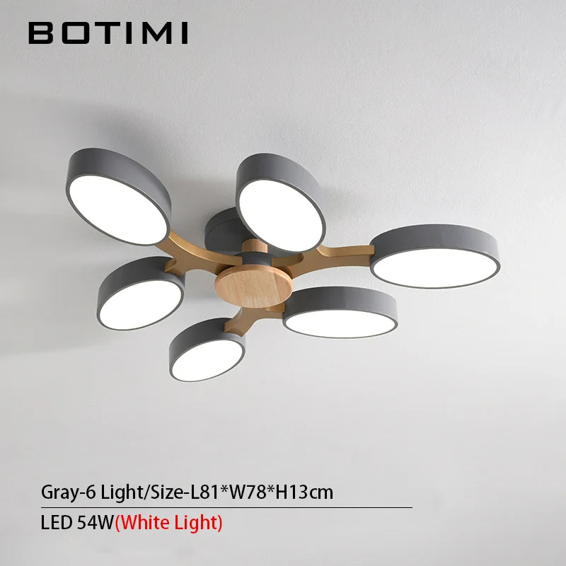 Grey tree-shaped LED ceiling light