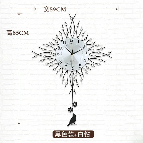 unique metal european design pendulum wall clock - vue 16 sur 19