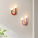 Metal wall light in u shape for nordic artistic decor