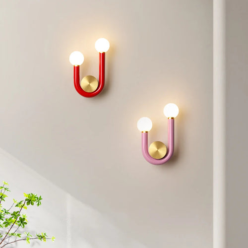 Metal wall light in u shape for nordic artistic decor - vue 2 sur 11