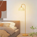 Vintage rattan floor lamp for indoor ambient lighting
