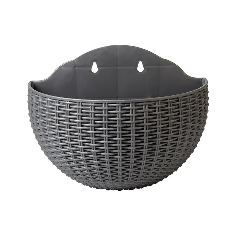 European Wall Mounted Hydroponic Plant Pot, Semi-Circular, Hanging Flower Basket, Balcony, Lazy Wall Mounted, No Drilling, Decor - vue 15 sur 16