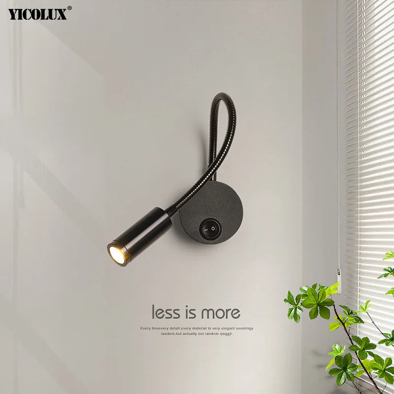 Rotatable modern LED wall light black and white for living room TV background, hallway, indoor spotlight, home decor