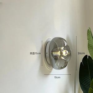 Retro water ripple round glass wall light
