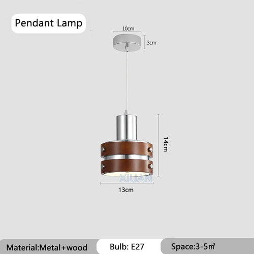Wabi-sabi vintage retro pendant lamp for office and coffee table - vue 9 sur 8