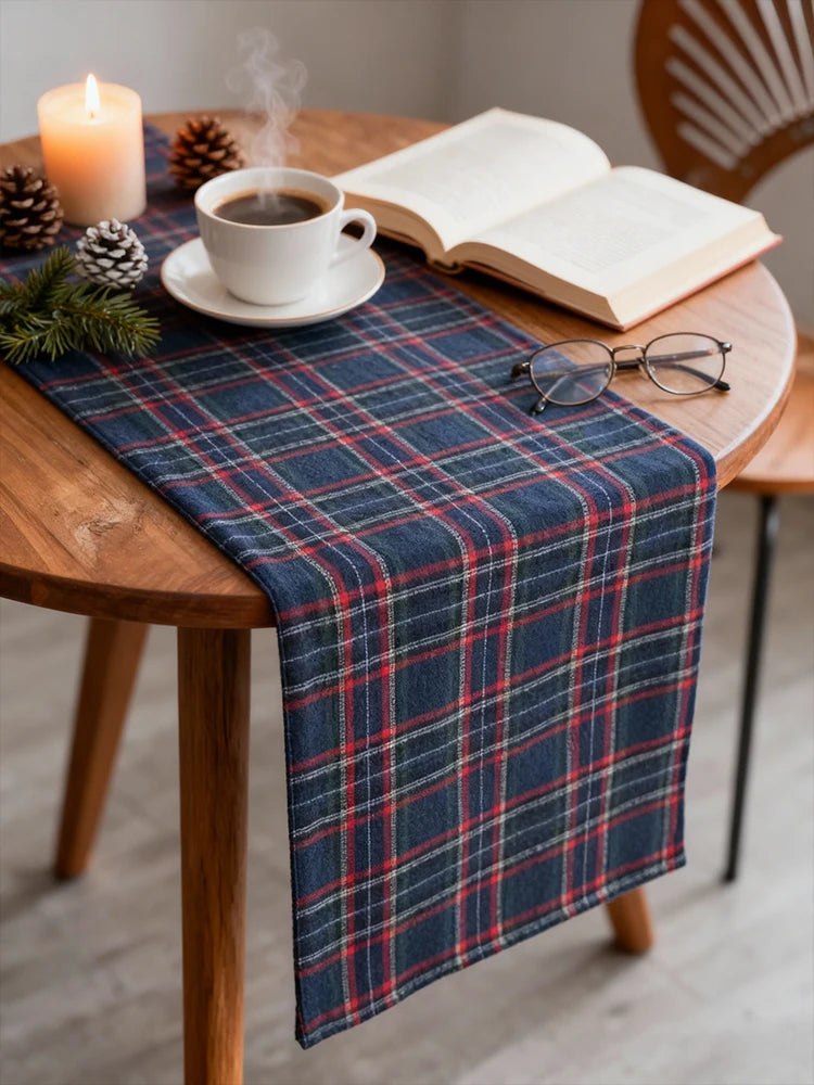 Woven grid table runner for celebrations and weddings